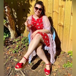 Cute Red Floral Dress ❤️🌺
